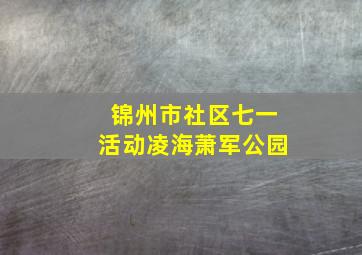 锦州市社区七一活动凌海萧军公园