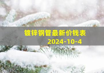 镀锌钢管最新价钱表2024-10-4