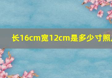 长16cm宽12cm是多少寸照片