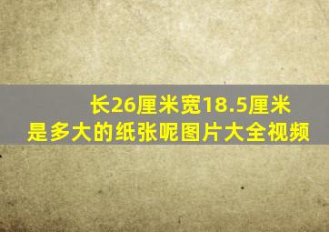 长26厘米宽18.5厘米是多大的纸张呢图片大全视频