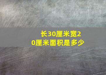 长30厘米宽20厘米面积是多少