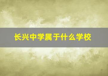 长兴中学属于什么学校