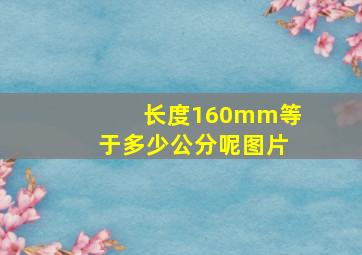 长度160mm等于多少公分呢图片