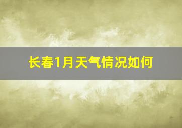 长春1月天气情况如何