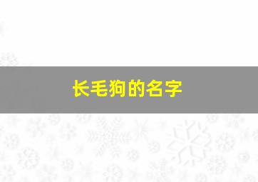 长毛狗的名字