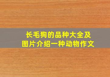 长毛狗的品种大全及图片介绍一种动物作文