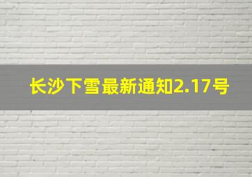 长沙下雪最新通知2.17号