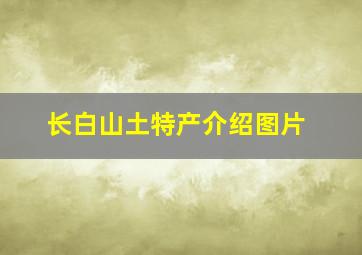 长白山土特产介绍图片