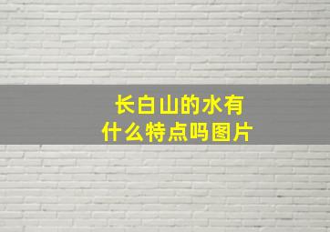 长白山的水有什么特点吗图片