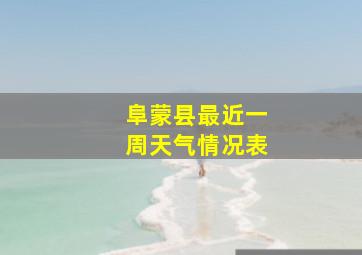 阜蒙县最近一周天气情况表