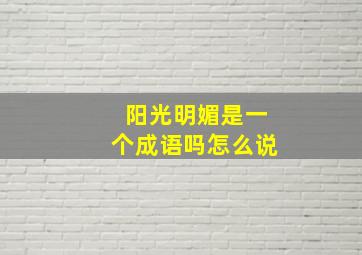 阳光明媚是一个成语吗怎么说