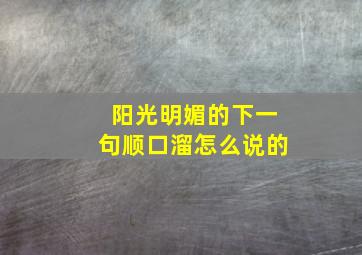 阳光明媚的下一句顺口溜怎么说的