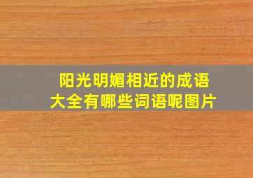 阳光明媚相近的成语大全有哪些词语呢图片