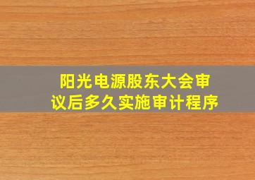 阳光电源股东大会审议后多久实施审计程序