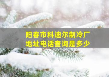 阳春市科迪尔制冷厂地址电话查询是多少