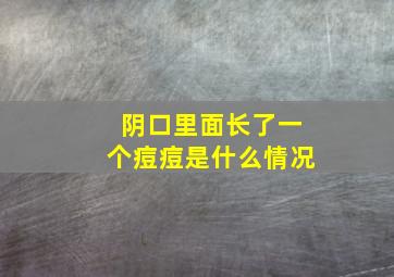 阴口里面长了一个痘痘是什么情况