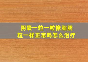 阴囊一粒一粒像脂肪粒一样正常吗怎么治疗