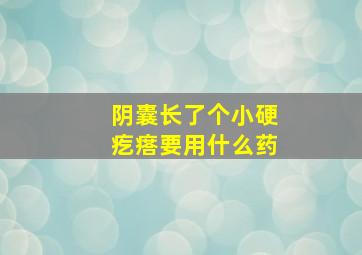 阴囊长了个小硬疙瘩要用什么药