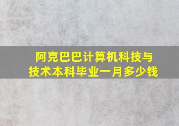 阿克巴巴计算机科技与技术本科毕业一月多少钱