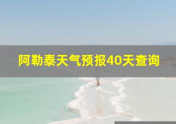 阿勒泰天气预报40天查询