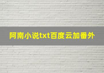 阿南小说txt百度云加番外