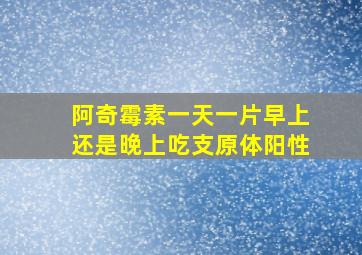 阿奇霉素一天一片早上还是晚上吃支原体阳性