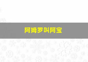 阿姆罗叫阿宝