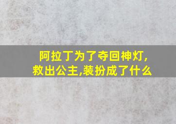 阿拉丁为了夺回神灯,救出公主,装扮成了什么