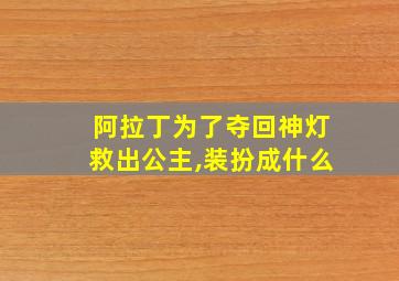 阿拉丁为了夺回神灯救出公主,装扮成什么