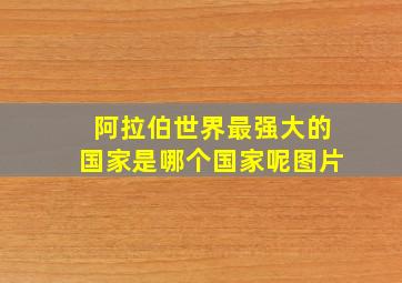 阿拉伯世界最强大的国家是哪个国家呢图片