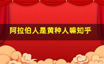 阿拉伯人是黄种人嘛知乎