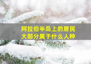 阿拉伯半岛上的居民大部分属于什么人种