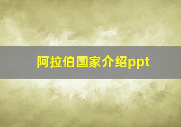 阿拉伯国家介绍ppt