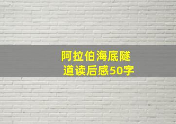 阿拉伯海底隧道读后感50字