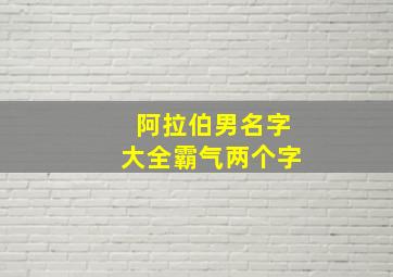 阿拉伯男名字大全霸气两个字