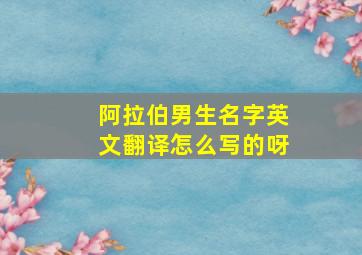 阿拉伯男生名字英文翻译怎么写的呀