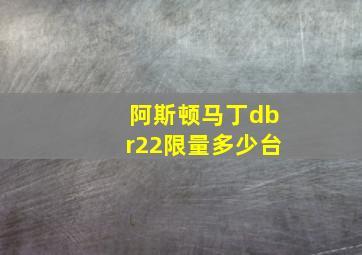 阿斯顿马丁dbr22限量多少台