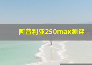 阿普利亚250max测评