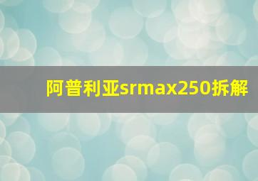 阿普利亚srmax250拆解