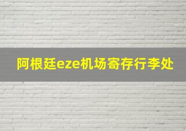 阿根廷eze机场寄存行李处