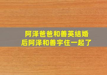 阿泽爸爸和善英结婚后阿泽和善宇住一起了