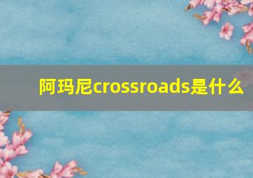 阿玛尼crossroads是什么