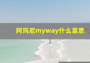 阿玛尼myway什么意思