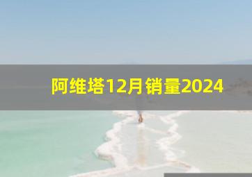 阿维塔12月销量2024