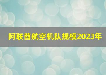 阿联酋航空机队规模2023年