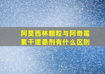 阿莫西林颗粒与阿奇霉素干混悬剂有什么区别