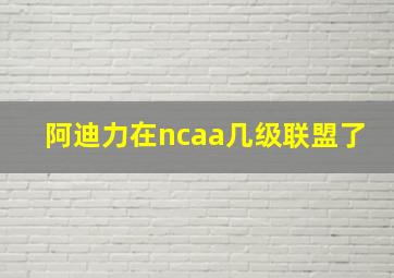 阿迪力在ncaa几级联盟了