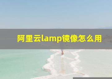 阿里云lamp镜像怎么用