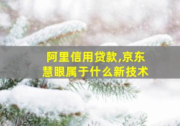 阿里信用贷款,京东慧眼属于什么新技术