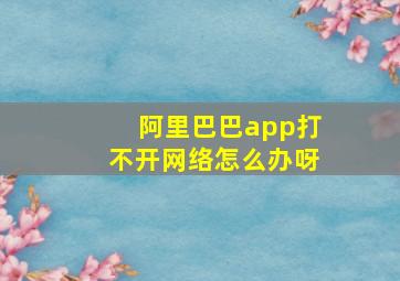 阿里巴巴app打不开网络怎么办呀